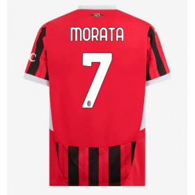 Pánské fotbalový oblečení AC Milan Alvaro Morata #7 Domácí košile 2024-25 Krátkým Rukávem